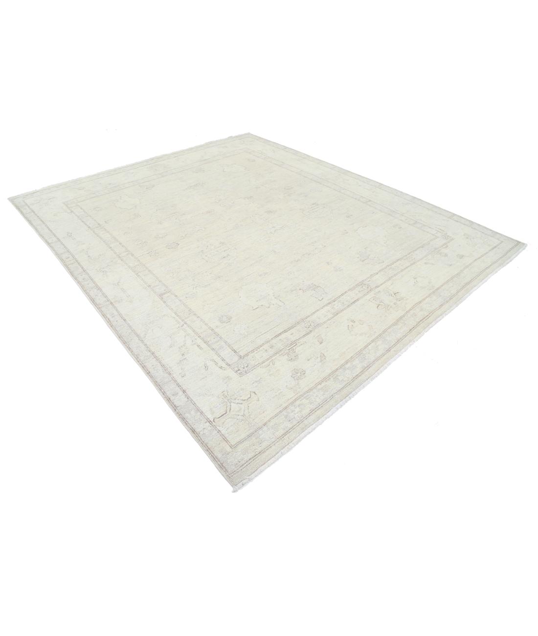 Hand Knotted Oushak Wool Rug - 7'11'' x 9'3'' 7' 11" X 9' 3" (241 X 282) / Taupe / Ivory