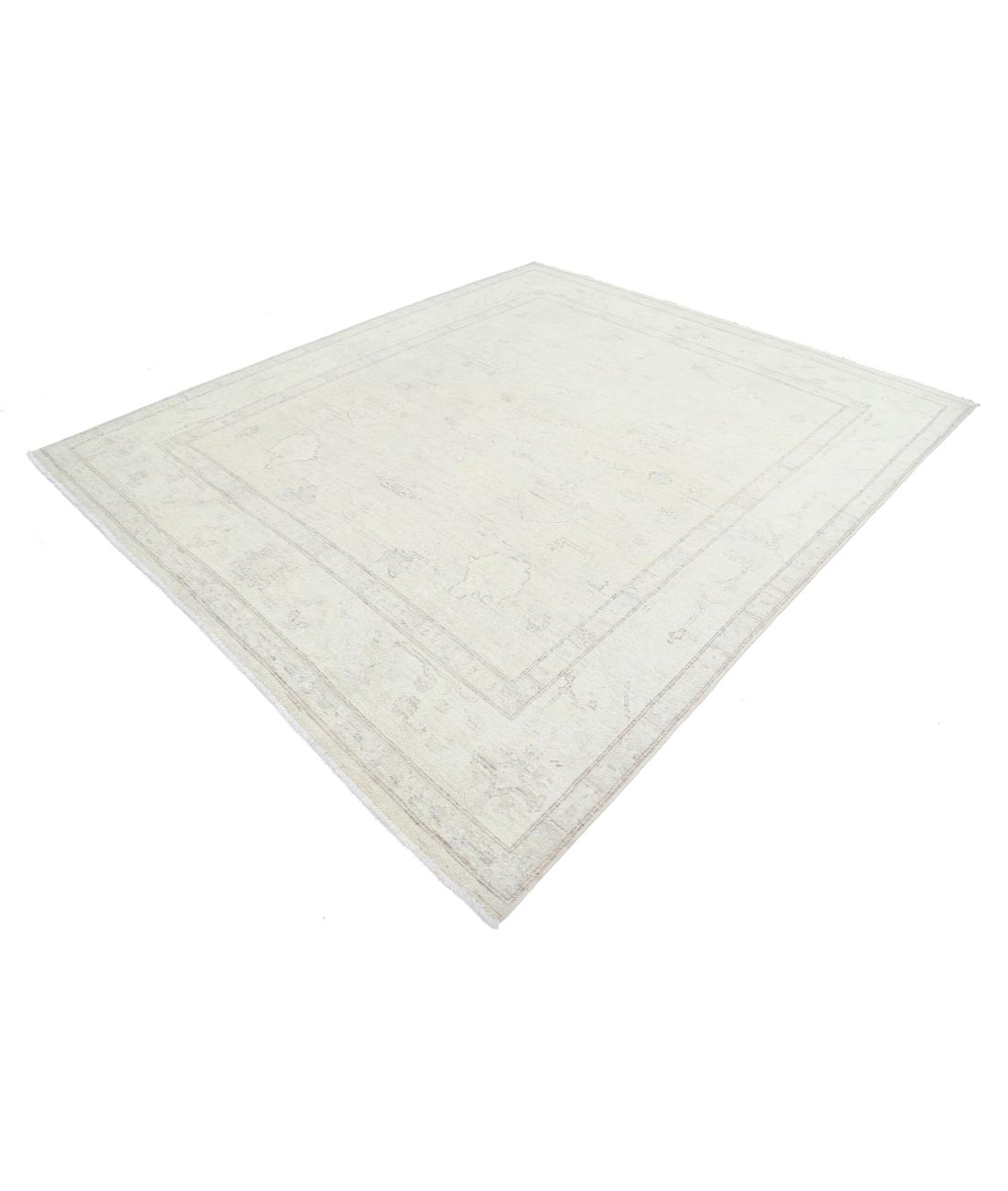 Hand Knotted Oushak Wool Rug - 7'11'' x 9'3'' 7' 11" X 9' 3" (241 X 282) / Taupe / Ivory