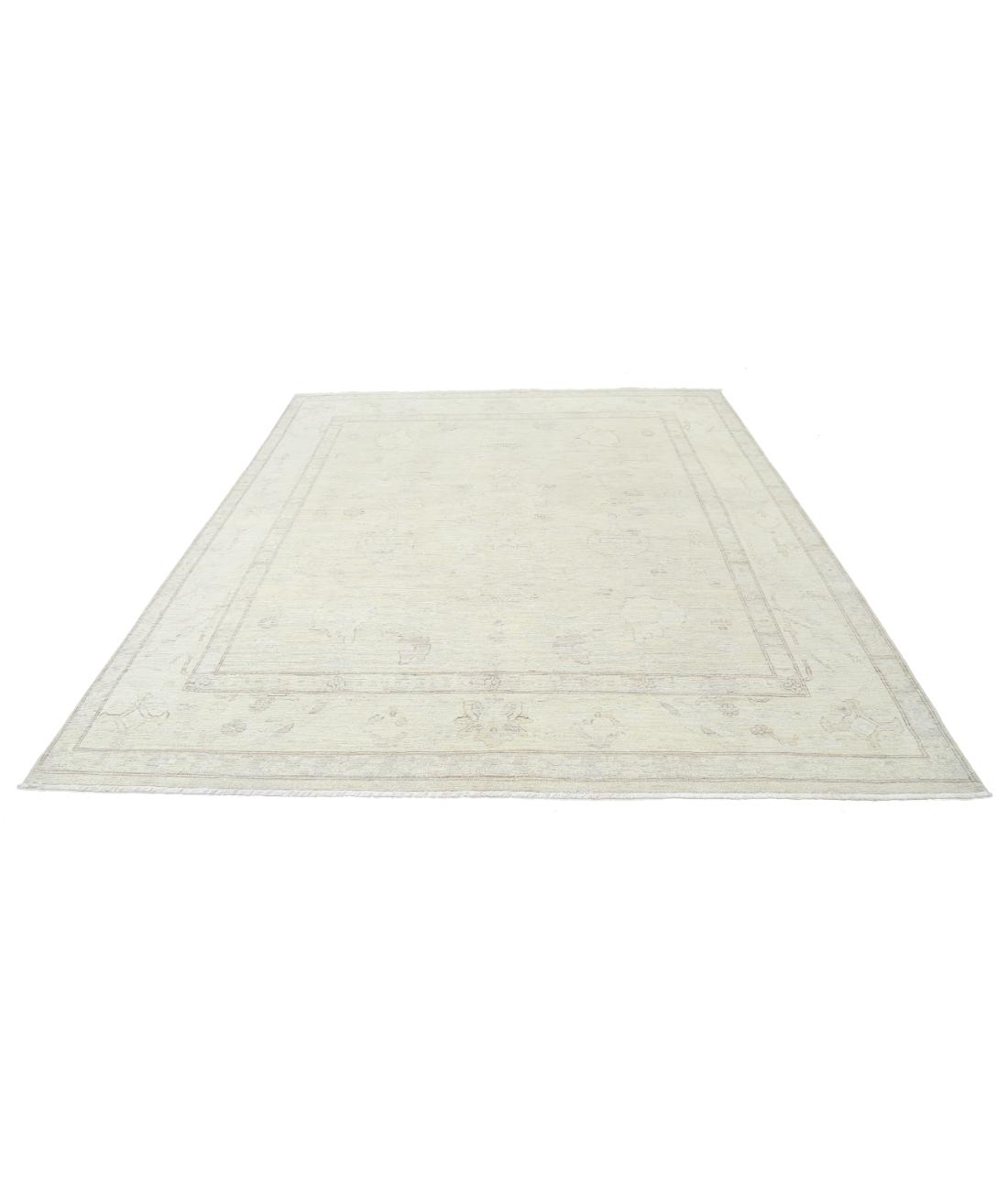 Hand Knotted Oushak Wool Rug - 7'11'' x 9'3'' 7' 11" X 9' 3" (241 X 282) / Taupe / Ivory