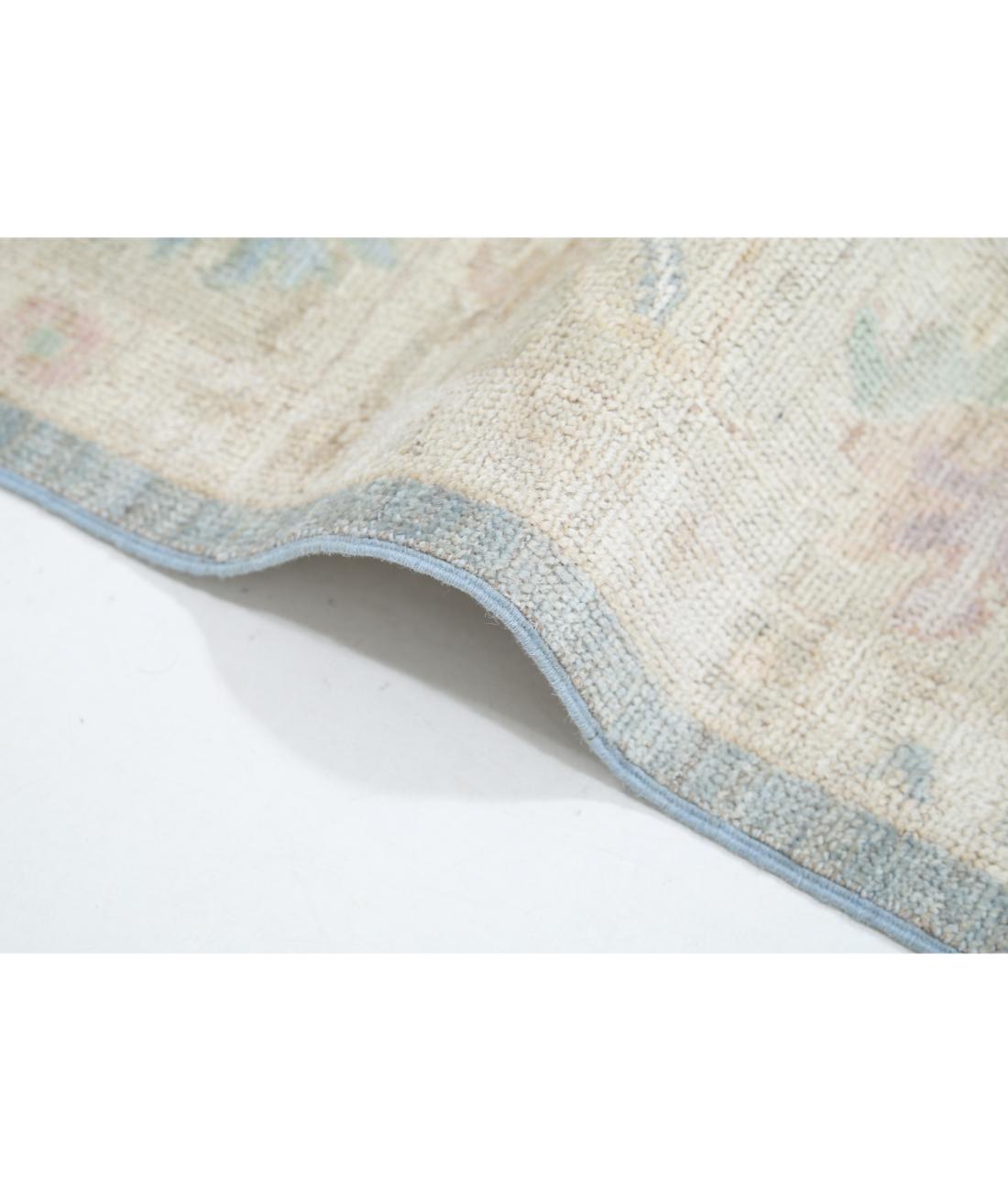 Hand Knotted Oushak Wool Rug - 6'7'' x 8'1'' 6' 7" X 8' 1" (201 X 246) / Blue / Taupe