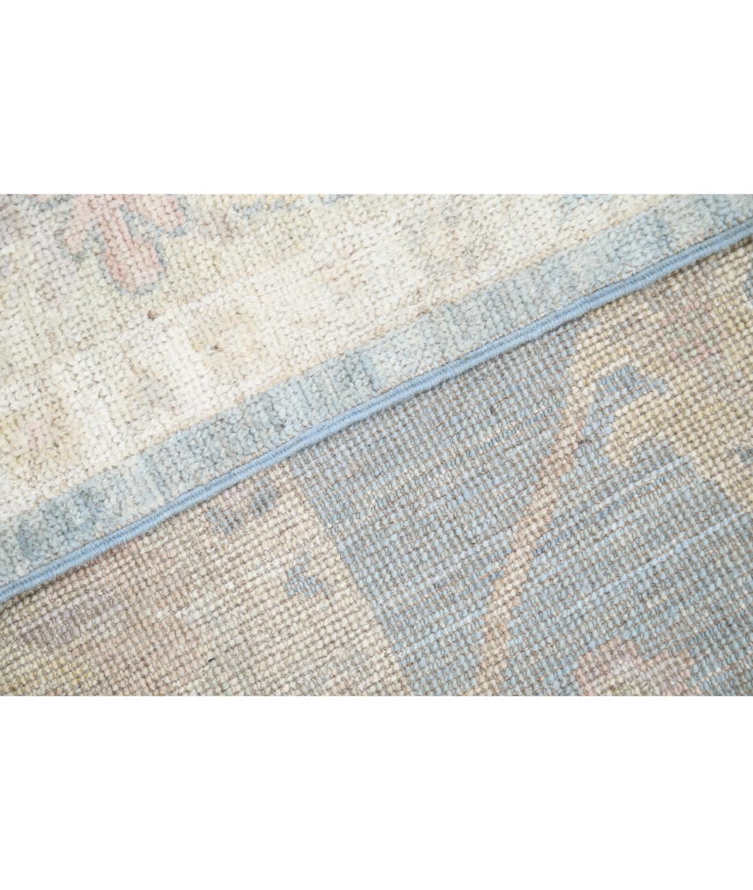 Hand Knotted Oushak Wool Rug - 6'7'' x 8'1'' 6' 7" X 8' 1" (201 X 246) / Blue / Taupe