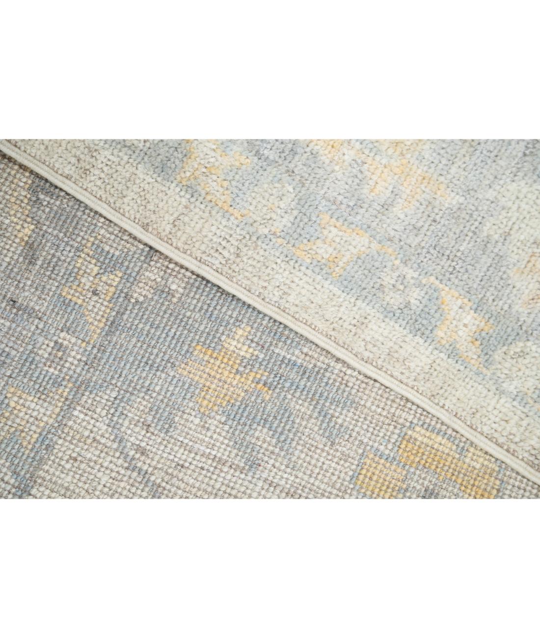 Hand Knotted Oushak Wool Rug - 6'2'' x 8'9''