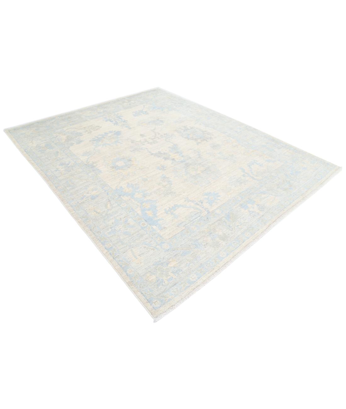 Hand Knotted Oushak Wool Rug - 6'8'' x 8'3'' 6' 8" X 8' 3" (203 X 251) / Taupe / Silver
