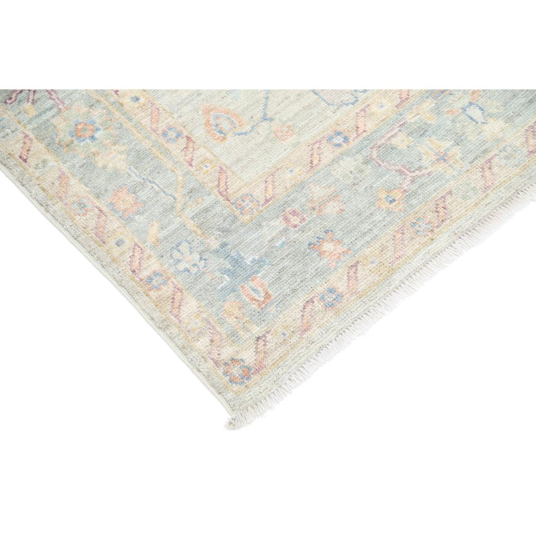 Hand Knotted Oushak Wool Rug - 4'11'' x 7'3''