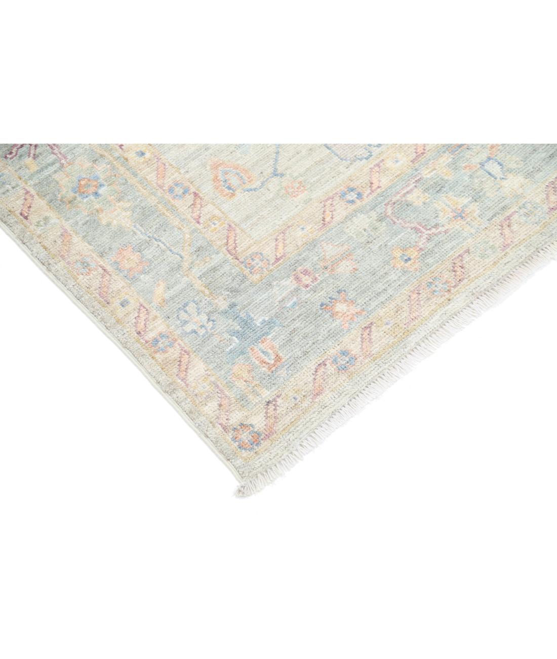 Hand Knotted Oushak Wool Rug - 4'11'' x 7'3''