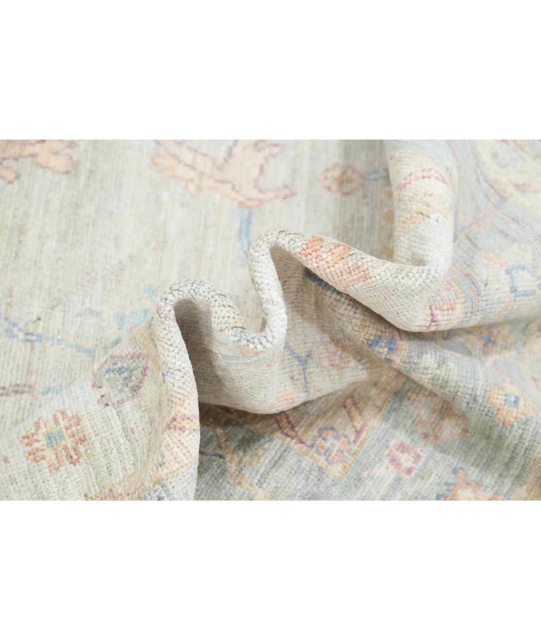 Hand Knotted Oushak Wool Rug - 4'11'' x 7'3'' 4' 11" X 7' 3" (150 X 221) / Silver / Green