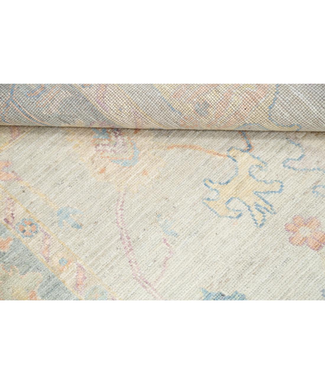 Hand Knotted Oushak Wool Rug - 4'11'' x 7'3'' 4' 11" X 7' 3" (150 X 221) / Silver / Green