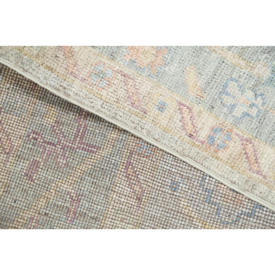 Hand Knotted Oushak Wool Rug - 4'11'' x 7'3''