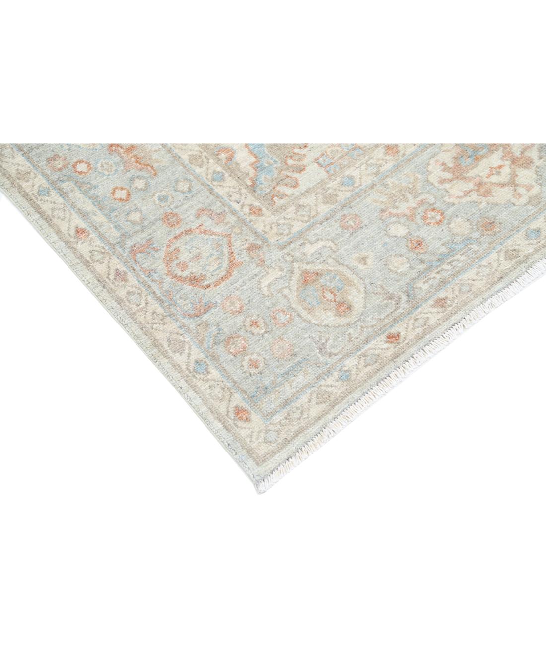 Hand Knotted Oushak Wool Rug - 7'9'' x 9'9'' 7' 9" X 9' 9" (236 X 297) / Blue / Grey