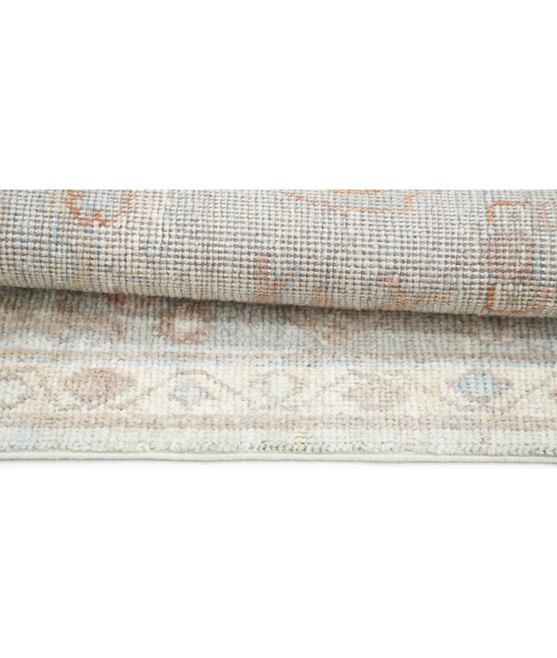 Hand Knotted Oushak Wool Rug - 7'9'' x 9'9'' 7' 9" X 9' 9" (236 X 297) / Blue / Grey