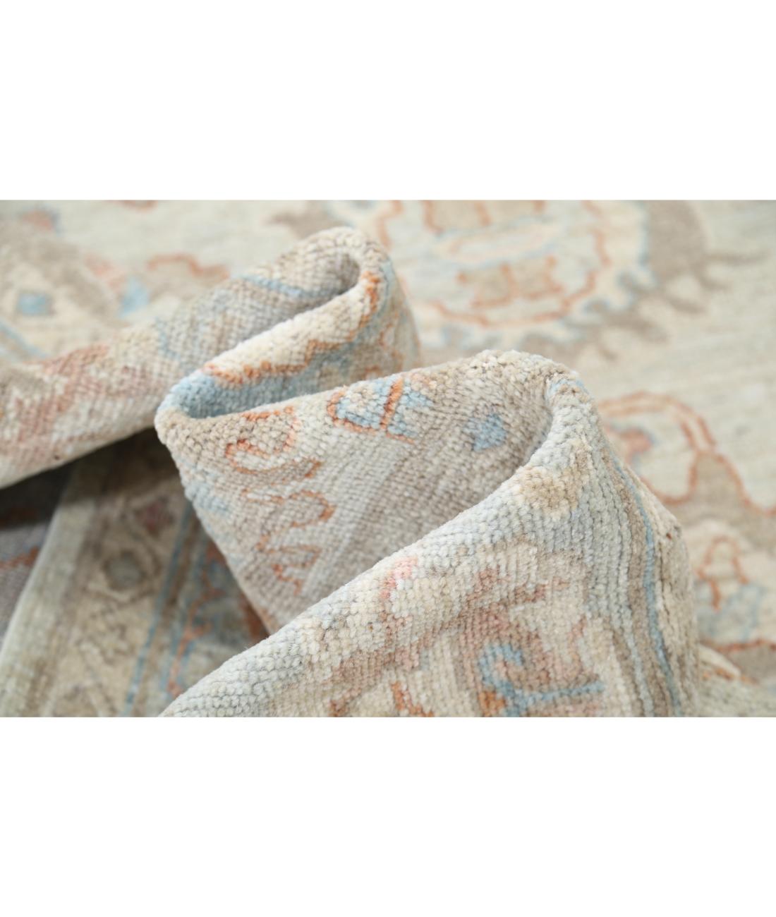 Hand Knotted Oushak Wool Rug - 7'9'' x 9'9'' 7' 9" X 9' 9" (236 X 297) / Blue / Grey