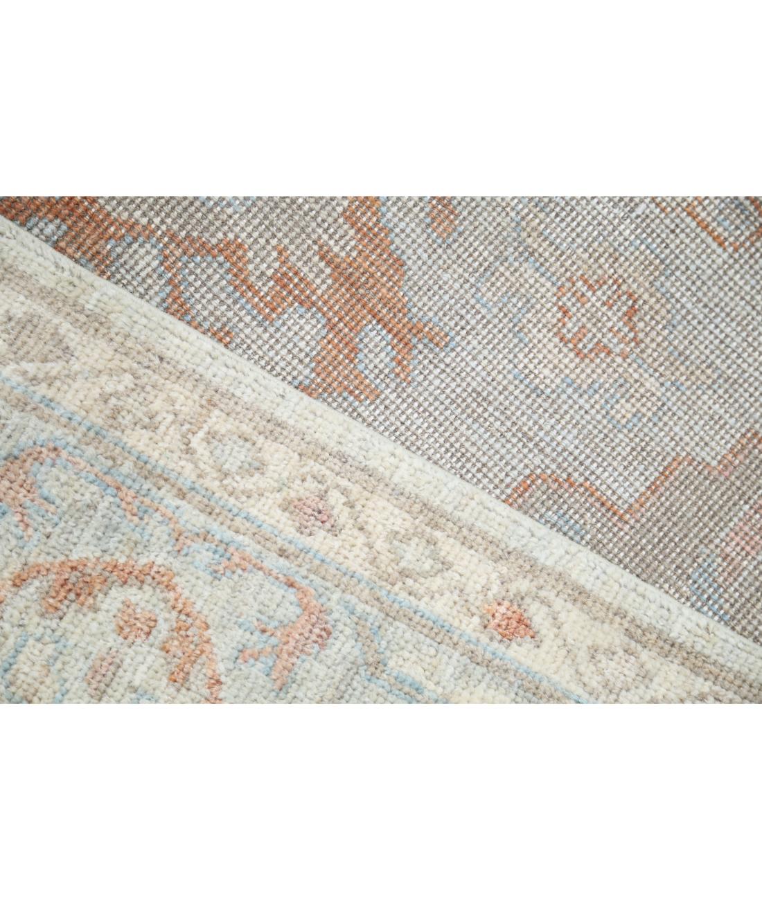 Hand Knotted Oushak Wool Rug - 7'9'' x 9'9'' 7' 9" X 9' 9" (236 X 297) / Blue / Grey