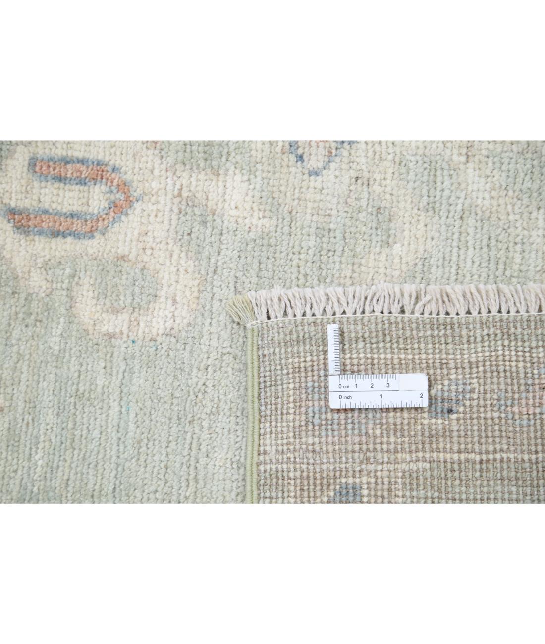 Hand Knotted Oushak Wool Rug - 9'0'' x 12'0'' 9' 0" X 12' 0" (274 X 366) / Green / Green