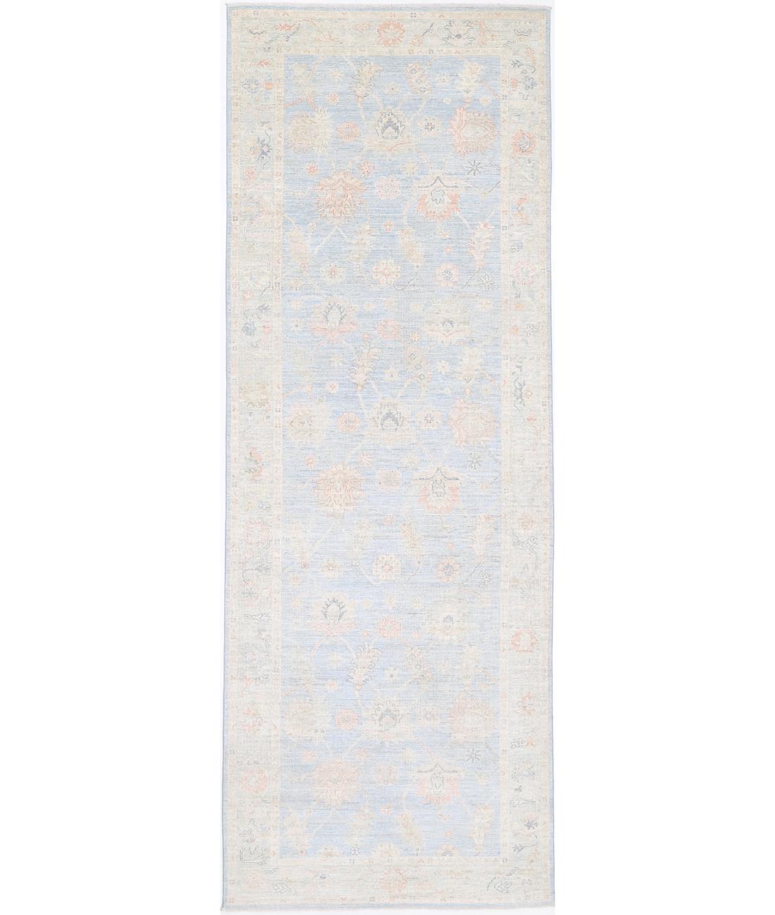 Hand Knotted Oushak Wool Rug - 5&#39;2&#39;&#39; x 15&#39;11&#39;&#39; 5&#39; 2&quot; X 15&#39; 11&quot; (157 X 485) / Blue / Silver