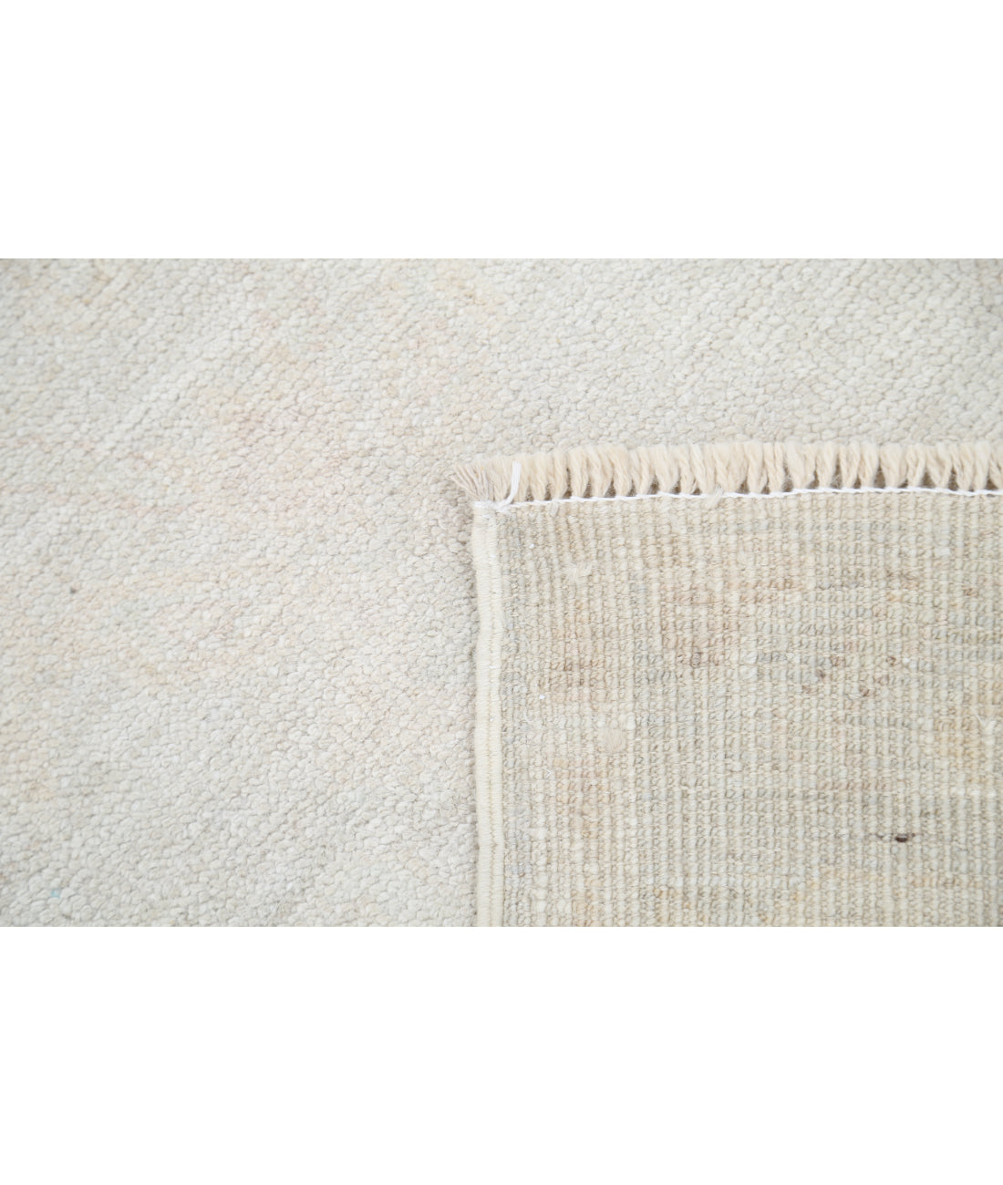 Hand Knotted Oushak Wool Rug - 2'6'' x 8'0'' 2' 6" X 8' 0" (76 X 244) / Ivory / Taupe