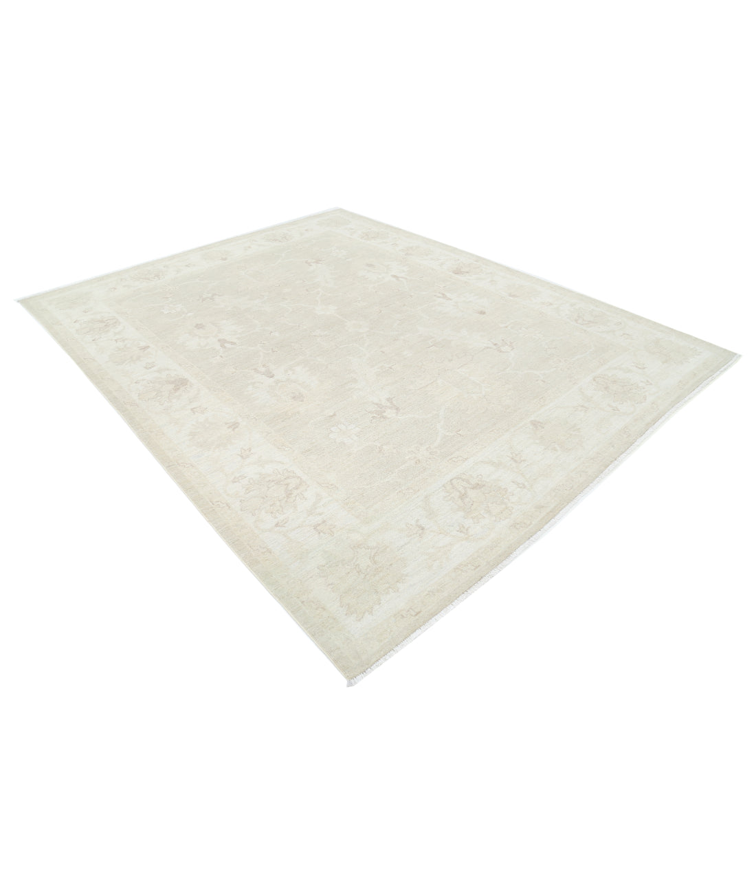 Hand Knotted Oushak Wool Rug - 8'1'' x 10'0'' 8' 1" X 10' 0" (246 X 305) / Taupe / Ivory