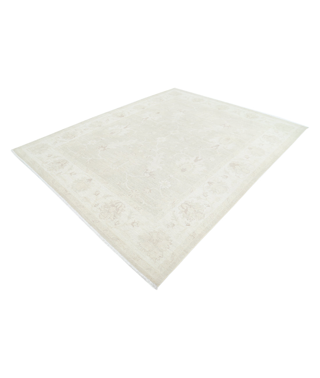 Hand Knotted Oushak Wool Rug - 8'1'' x 10'0'' 8' 1" X 10' 0" (246 X 305) / Taupe / Ivory