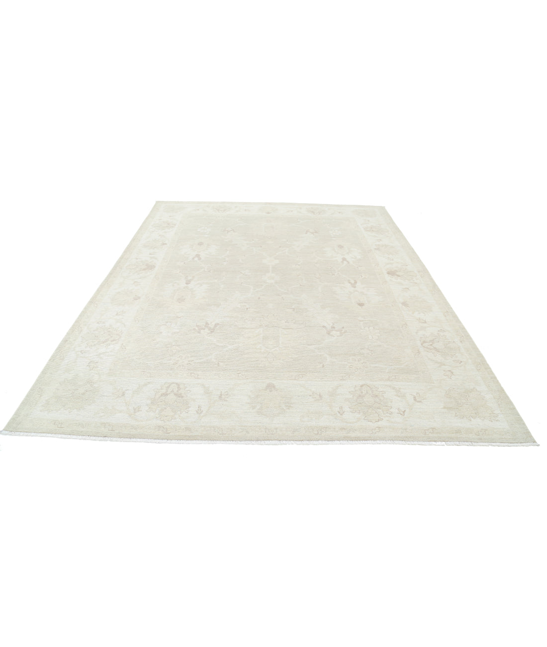 Hand Knotted Oushak Wool Rug - 8'1'' x 10'0'' 8' 1" X 10' 0" (246 X 305) / Taupe / Ivory
