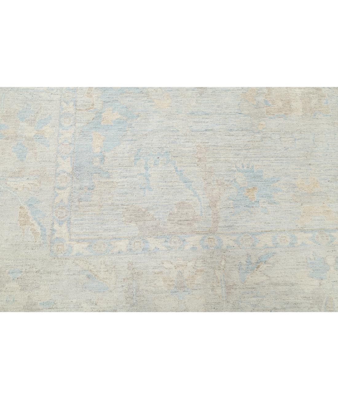 Hand Knotted Oushak Wool Rug - 9'0'' x 11'9'' 9' 0" X 11' 9" (274 X 358) / Silver / Taupe