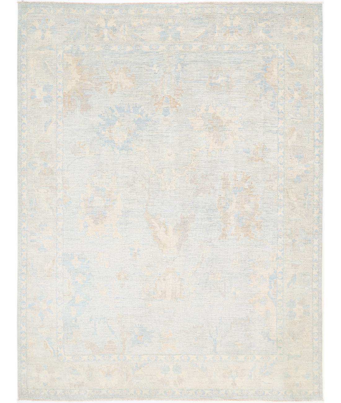 Hand Knotted Oushak Wool Rug - 9'0'' x 11'9''