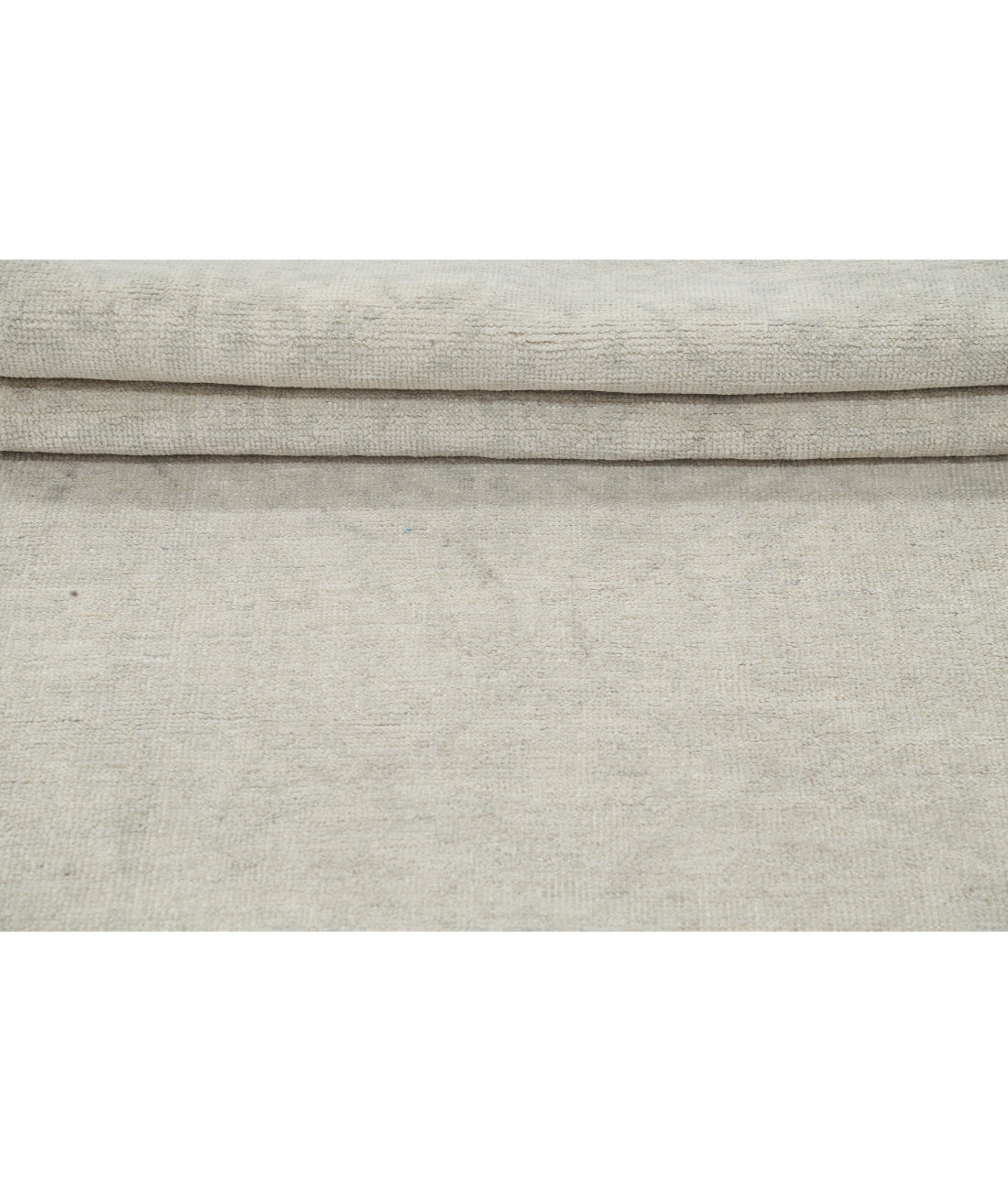 Hand Knotted Oushak Wool Rug - 3'0'' x 9'8'' 3' 0" X 9' 8" (91 X 295) / Ivory / Grey
