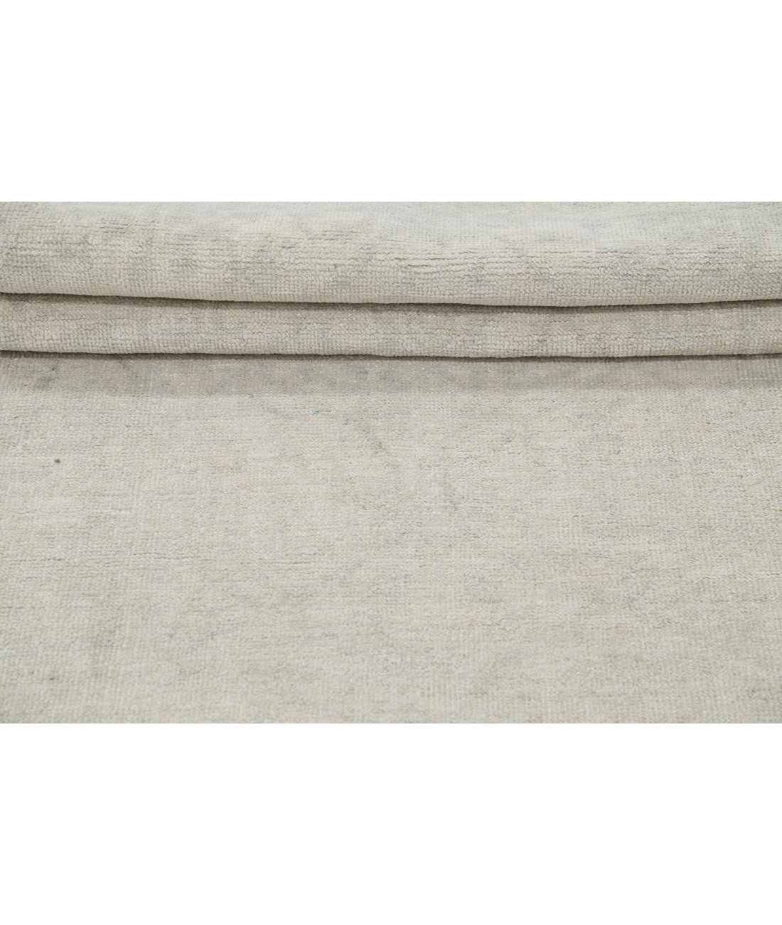 Hand Knotted Oushak Wool Rug - 3'0'' x 9'8'' 3' 0" X 9' 8" (91 X 295) / Ivory / Grey