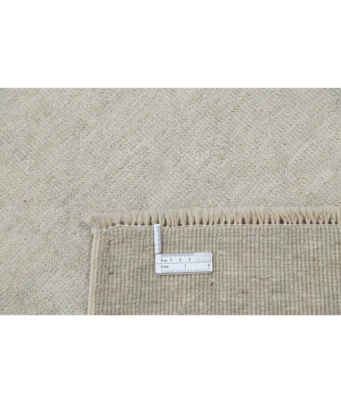 Hand Knotted Oushak Wool Rug - 3'0'' x 9'8'' 3' 0" X 9' 8" (91 X 295) / Ivory / Grey
