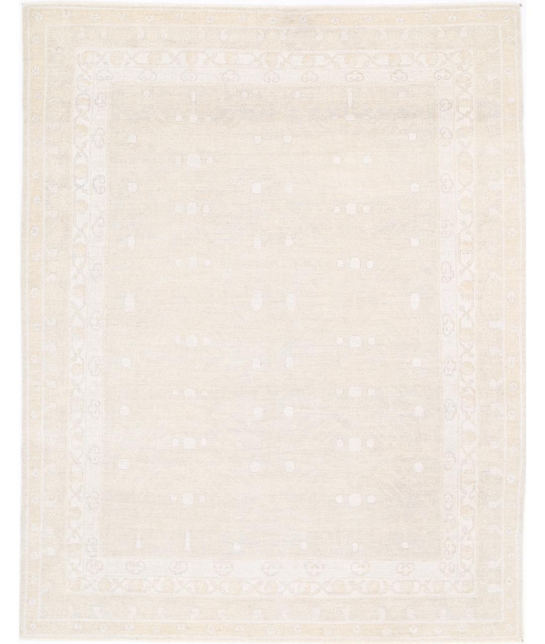 Hand Knotted Oushak Wool Rug - 8'2'' x 10'4''