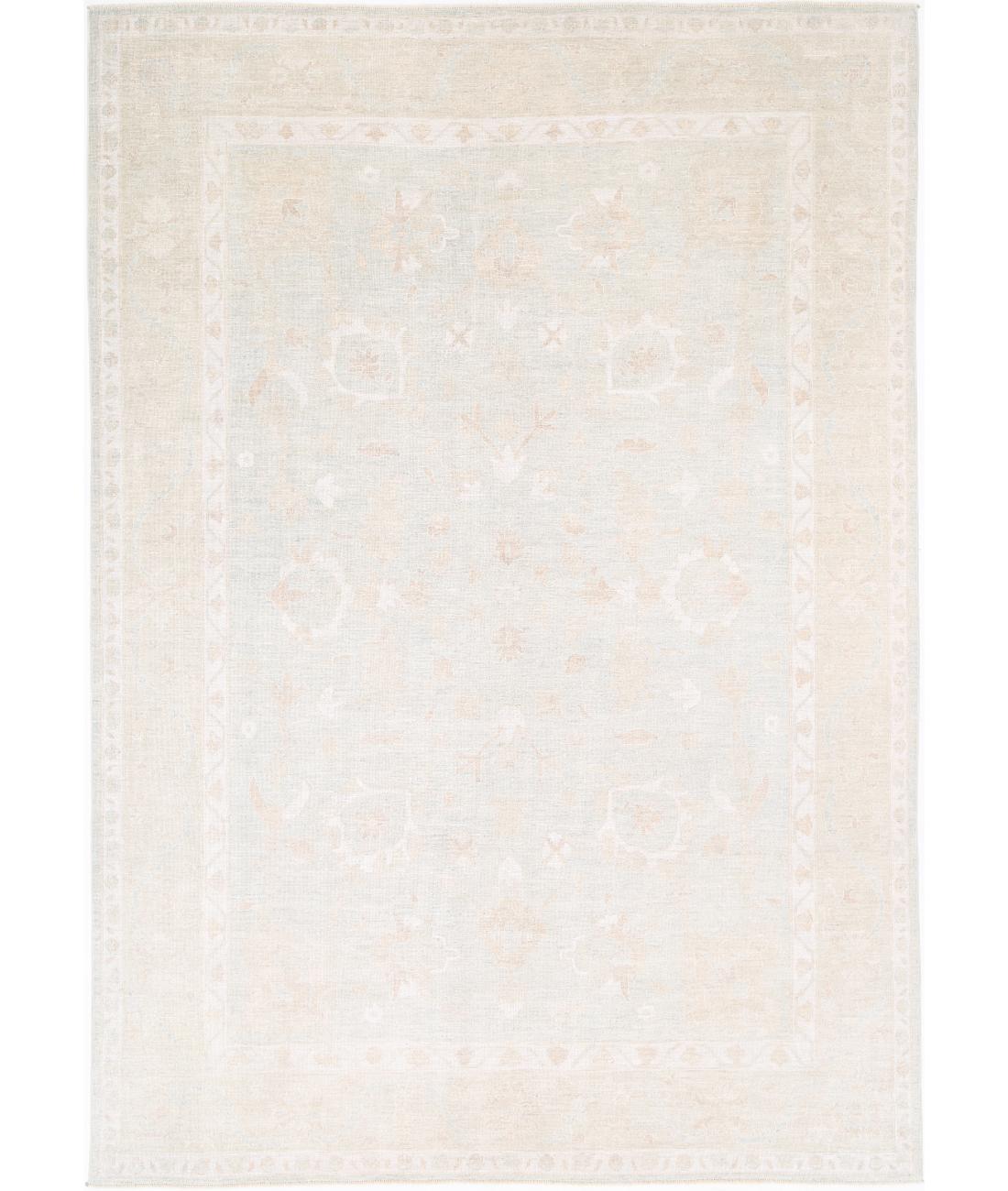 Hand Knotted Oushak Wool Rug - 10&#39;3&#39;&#39; x 14&#39;5&#39;&#39; 10&#39; 3&quot; X 14&#39; 5&quot; (312 X 439) / Grey / Ivory