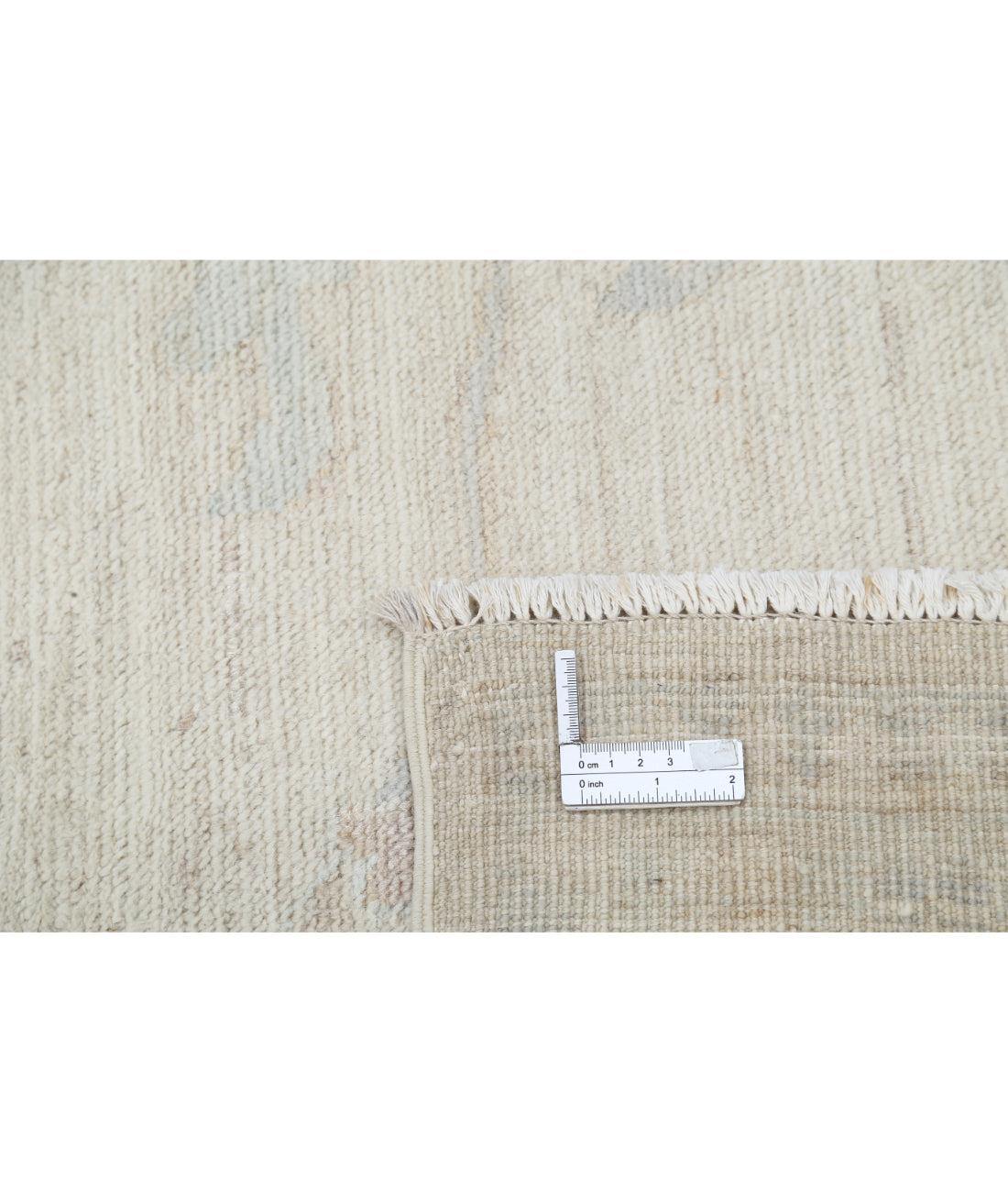 Hand Knotted Oushak Wool Rug - 9'1'' x 11'11'' 9' 1" X 11' 11" (277 X 363) / Ivory / Grey