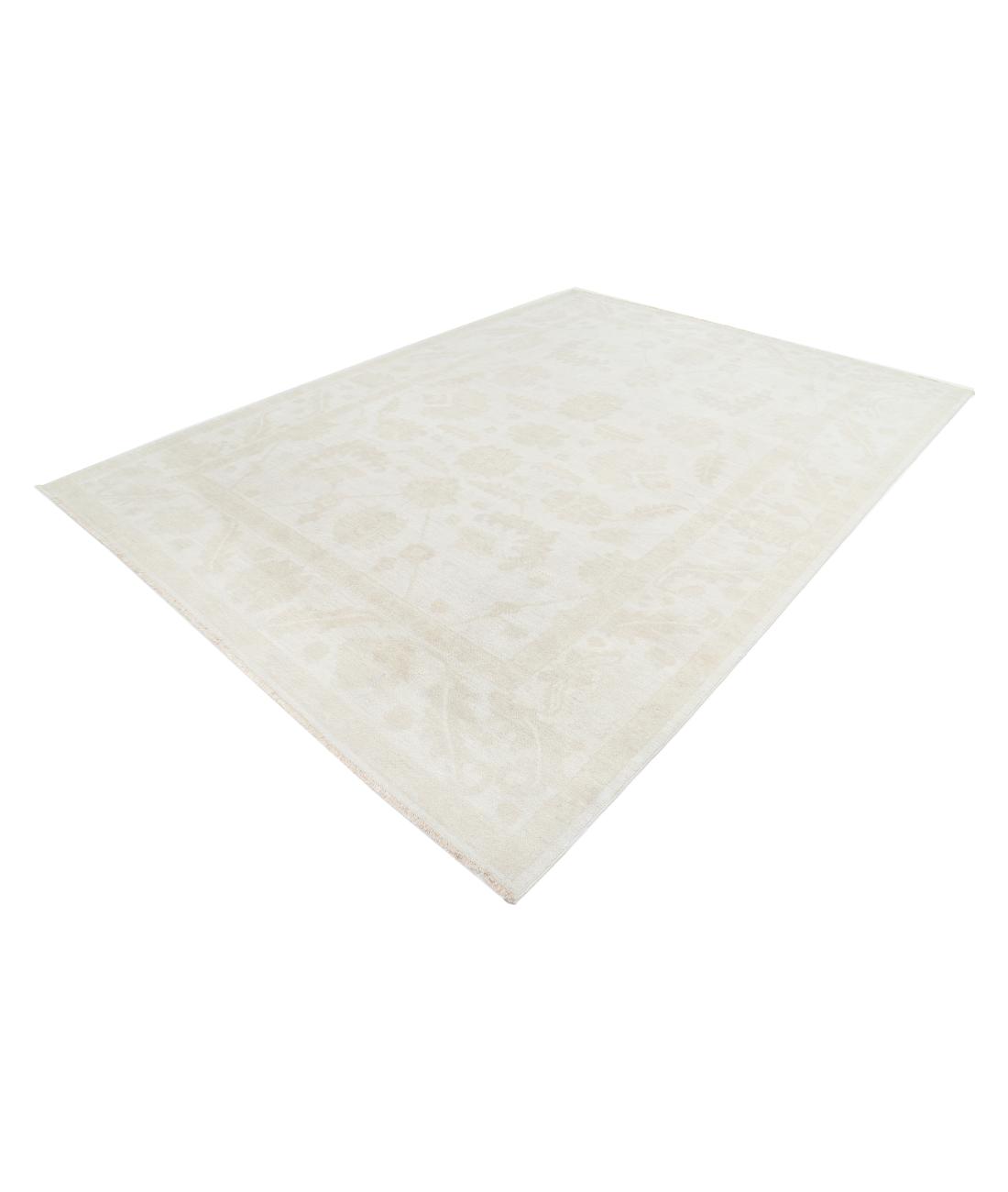 Hand Knotted Oushak Wool Rug - 8'10'' x 11'9'' 8' 10" X 11' 9" (269 X 358) / Taupe / Ivory