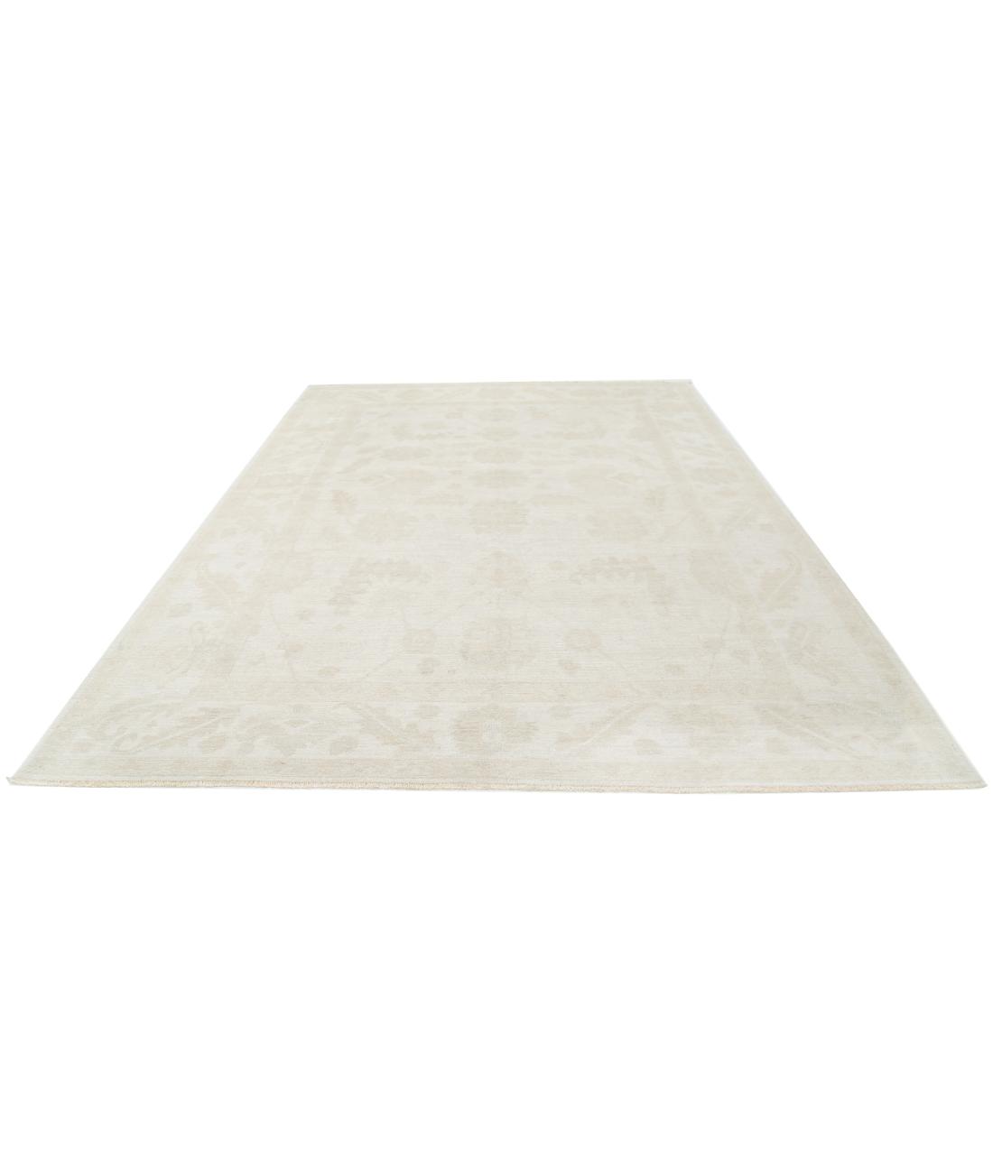 Hand Knotted Oushak Wool Rug - 8'10'' x 11'9'' 8' 10" X 11' 9" (269 X 358) / Taupe / Ivory