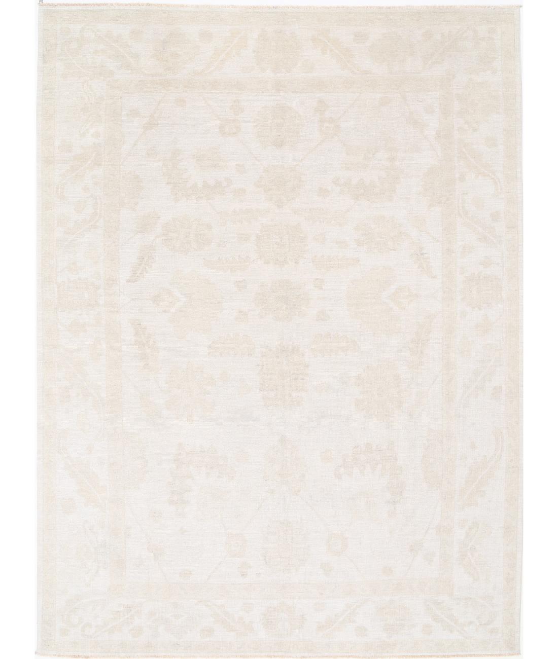 Hand Knotted Oushak Wool Rug - 8&#39;10&#39;&#39; x 11&#39;9&#39;&#39; 8&#39; 10&quot; X 11&#39; 9&quot; (269 X 358) / Taupe / Ivory