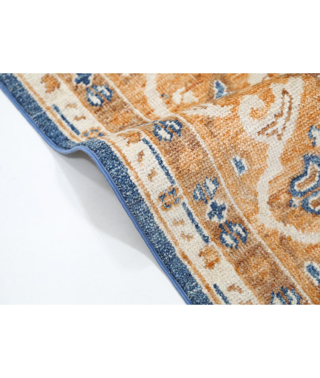 Hand Knotted Oushak Wool Rug - 8'1'' x 10'3'' 8' 1" X 10' 3" (246 X 312) / Blue / Orange