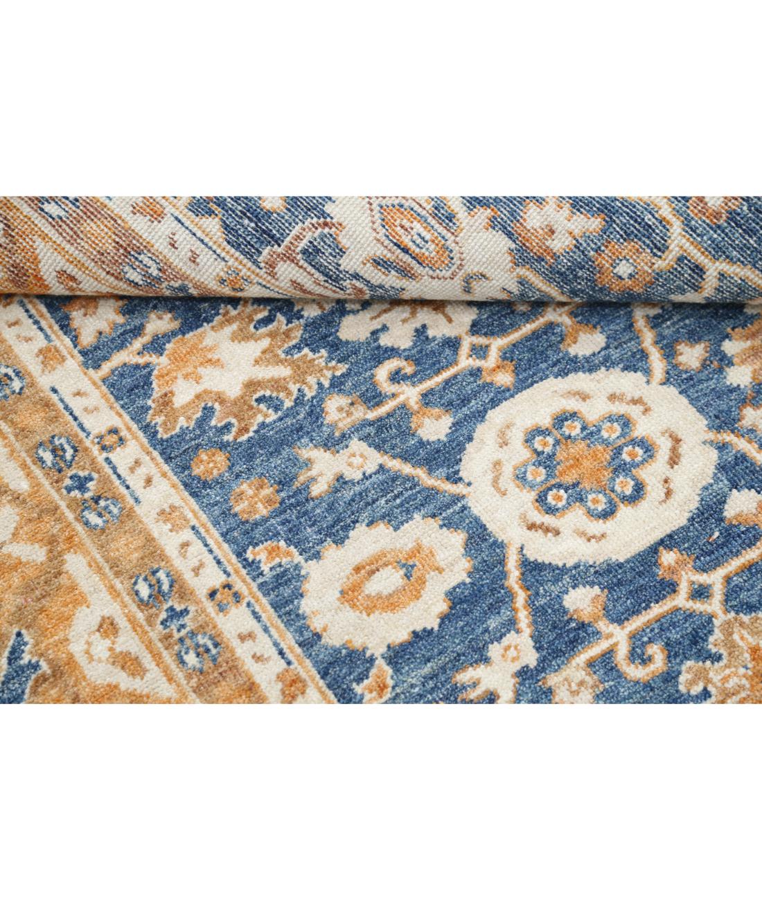 Hand Knotted Oushak Wool Rug - 8'1'' x 10'3'' 8' 1" X 10' 3" (246 X 312) / Blue / Orange
