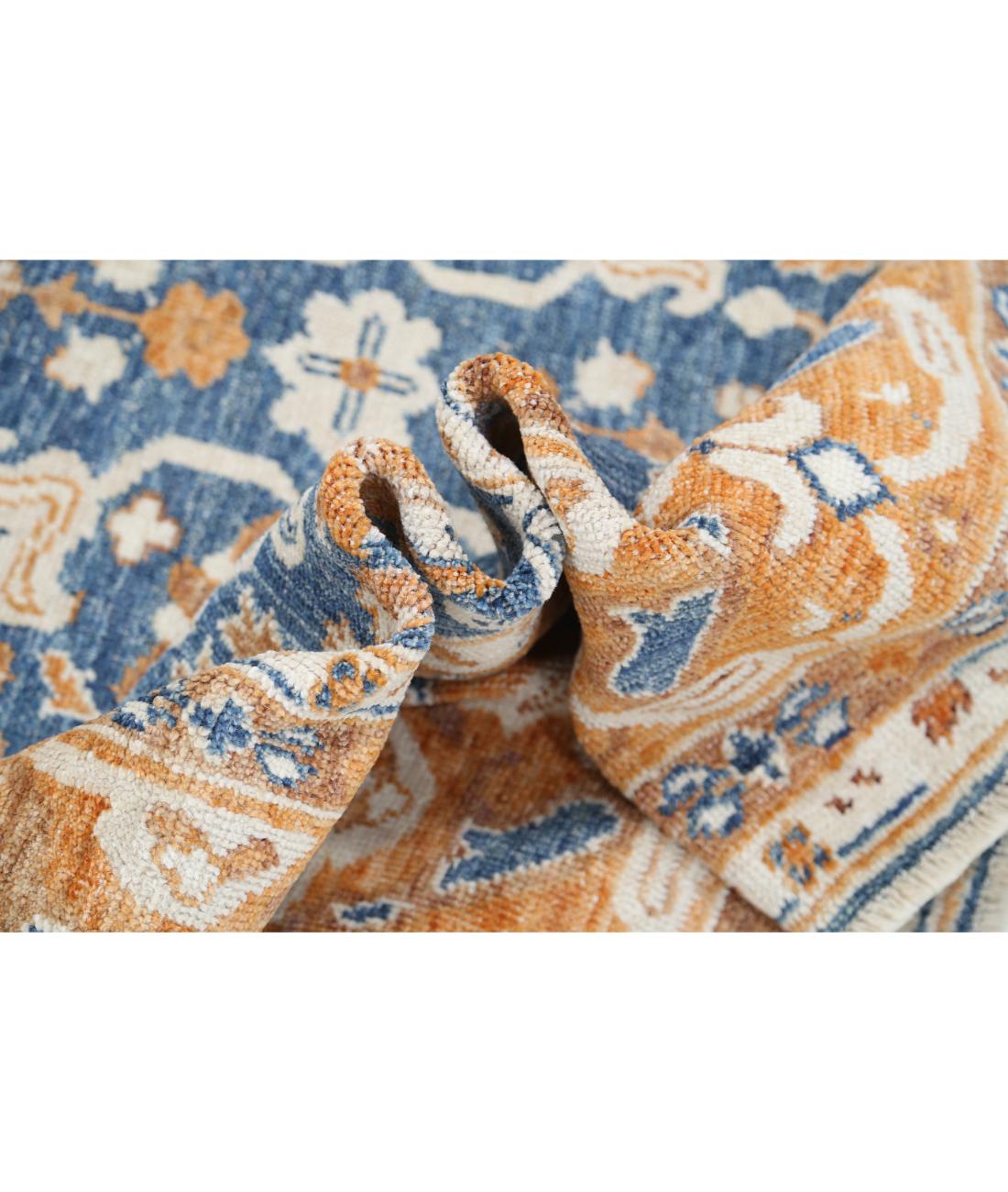 Hand Knotted Oushak Wool Rug - 8'1'' x 10'3'' 8' 1" X 10' 3" (246 X 312) / Blue / Orange
