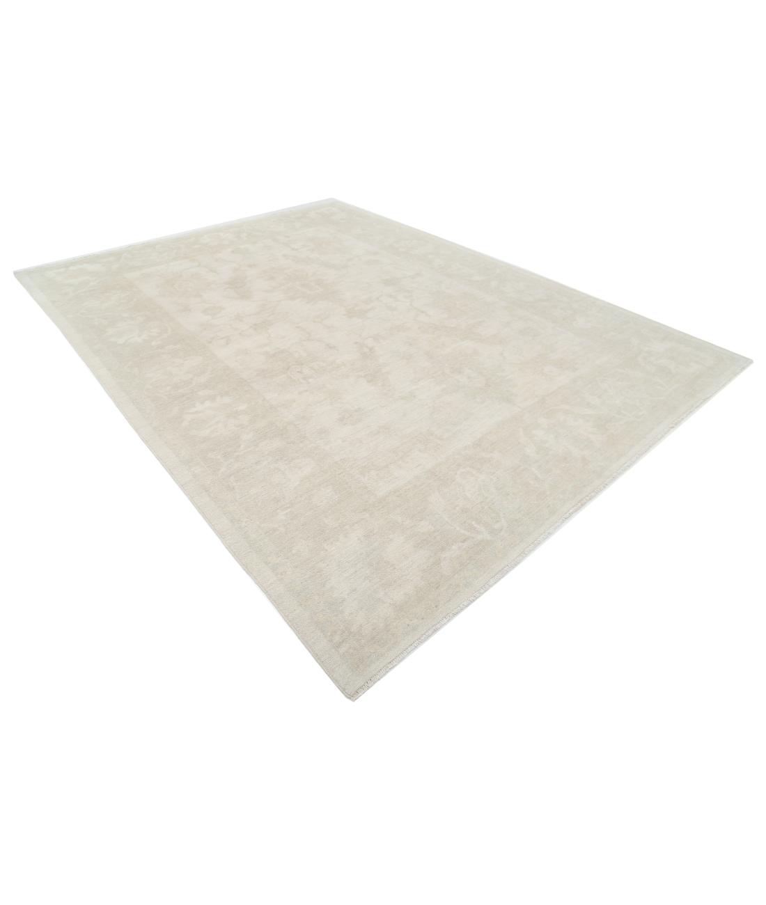 Hand Knotted Oushak Wool Rug - 8'9'' x 11'9'' 8' 9" X 11' 9" (267 X 358) / Ivory / Taupe