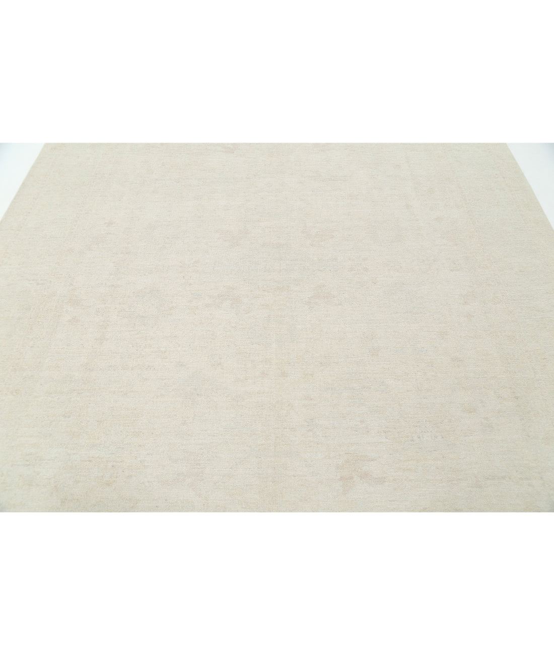 Hand Knotted Oushak Wool Rug - 8'1'' x 9'9'' 8' 1" X 9' 9" (246 X 297) / Ivory / Taupe