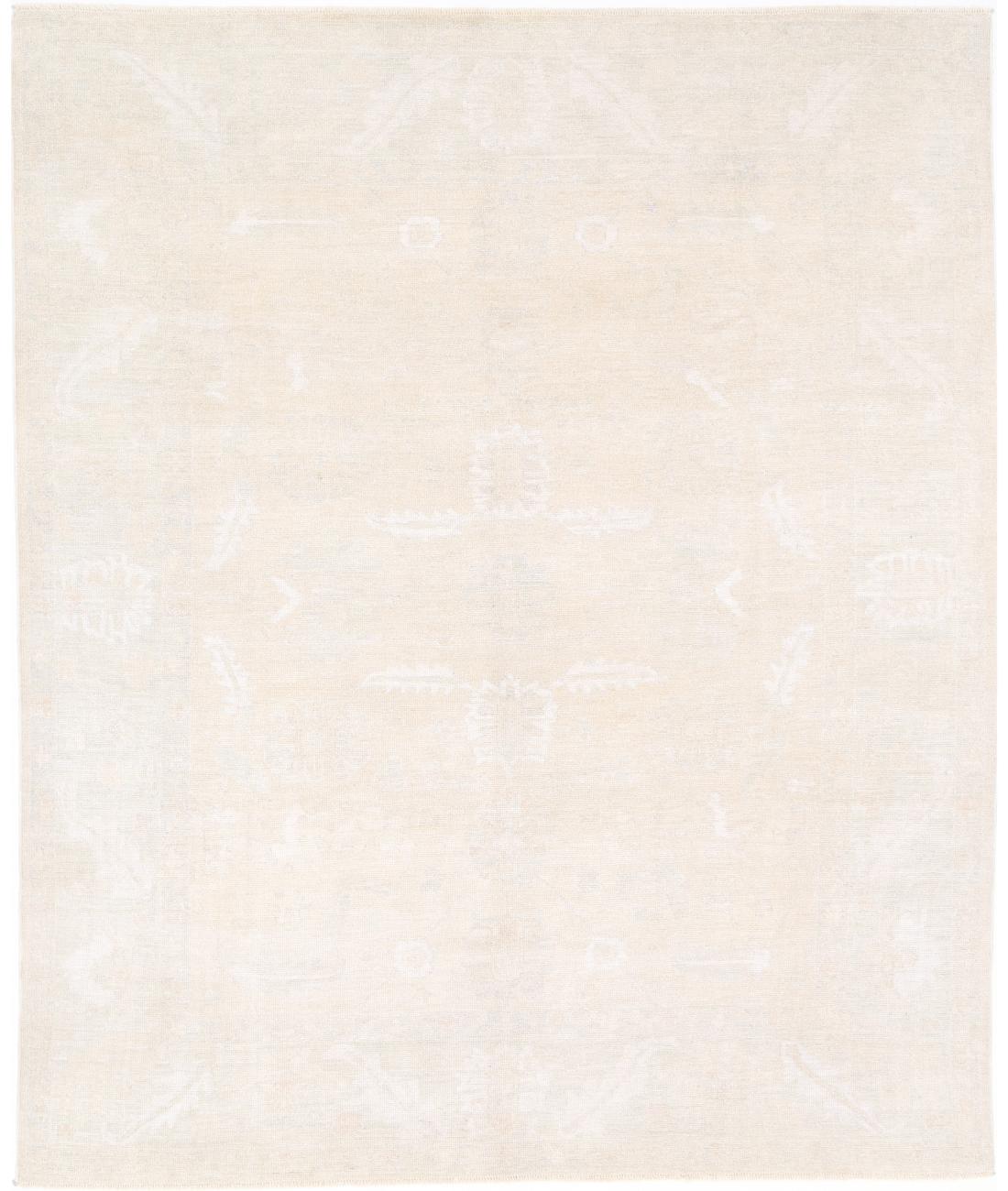 Hand Knotted Oushak Wool Rug - 8&#39;3&#39;&#39; x 10&#39;0&#39;&#39; 8&#39; 3&quot; X 10&#39; 0&quot; (251 X 305) / Silver / Ivory