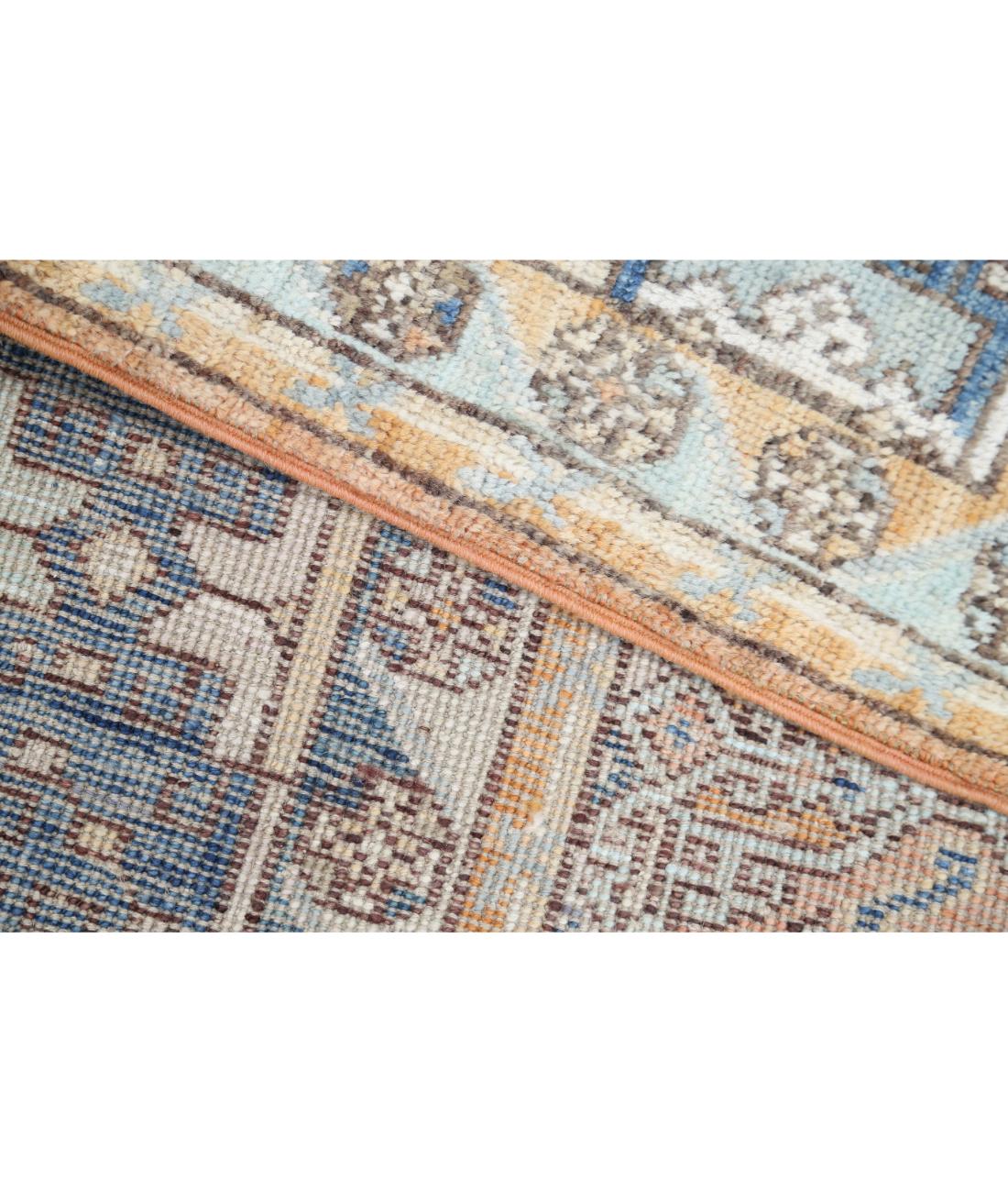 Hand Knotted Oushak Wool Rug - 5'7'' x 8'0'' 5' 7" X 8' 0" (170 X 244) / Rust / Blue