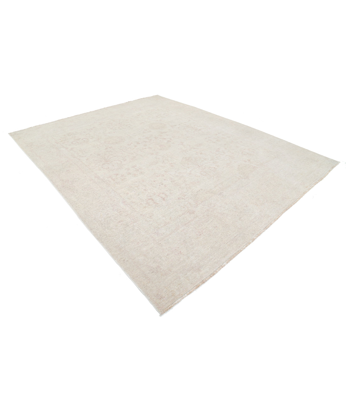 Hand Knotted Oushak Wool Rug - 9'0'' x 12'7'' 9' 0" X 12' 7" (274 X 384) / Ivory / Taupe