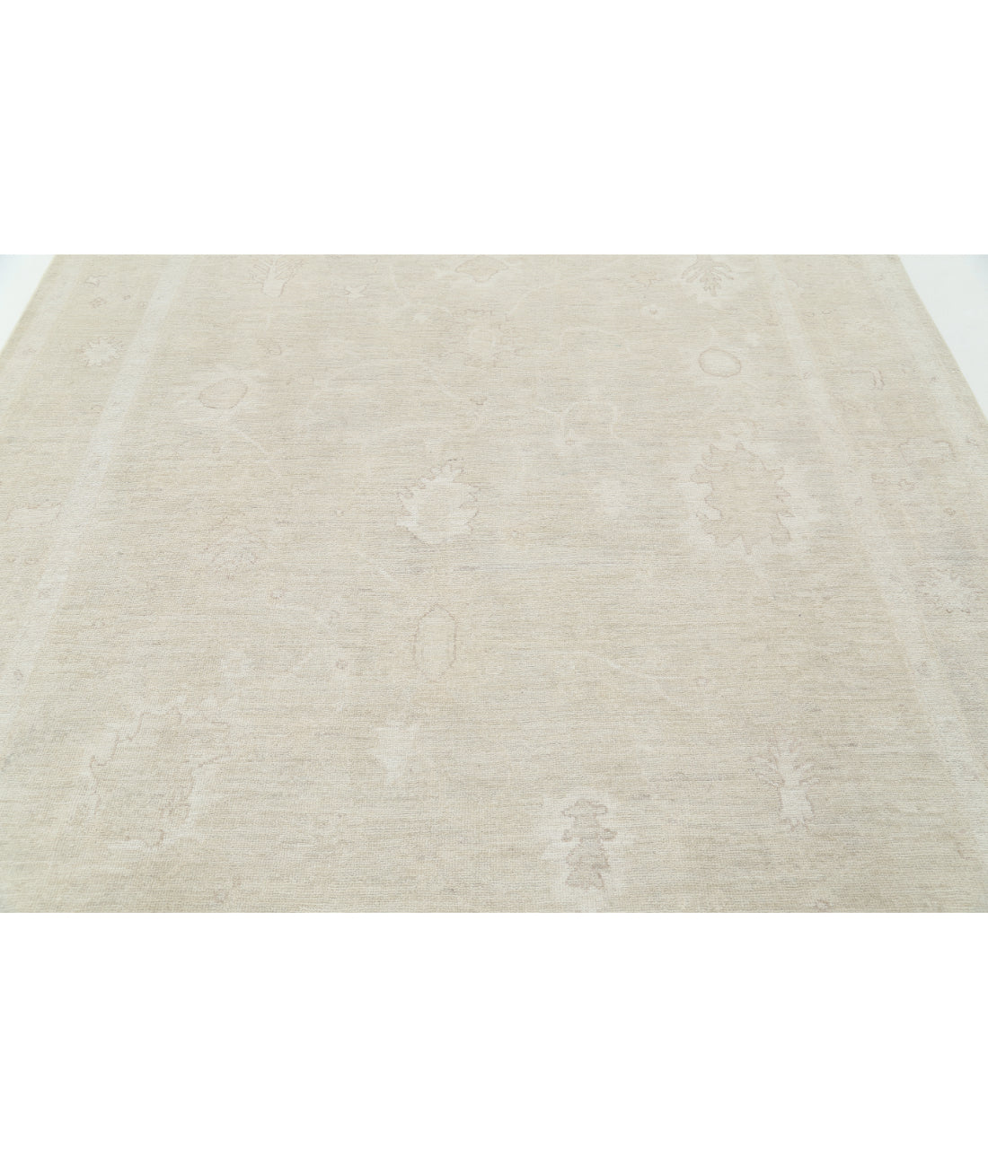 Hand Knotted Oushak Wool Rug - 7'10'' x 9'8'' 7' 10" X 9' 8" (239 X 295) / Beige / Beige