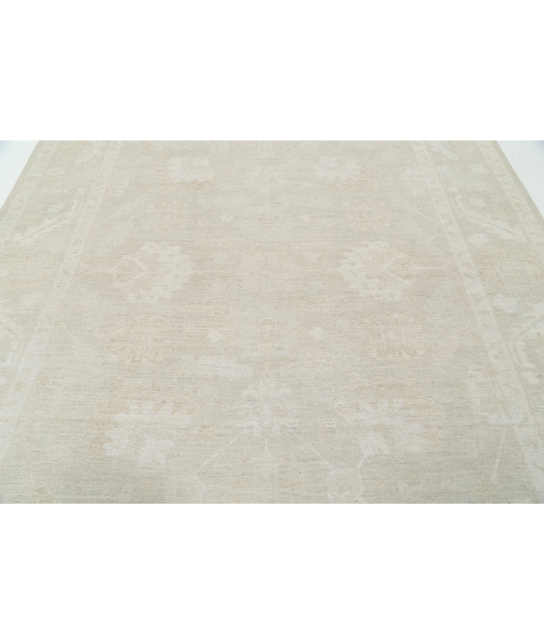 Hand Knotted Oushak Wool Rug - 8'5'' x 9'10'' 8' 5" X 9' 10" (257 X 300) / Beige / Beige