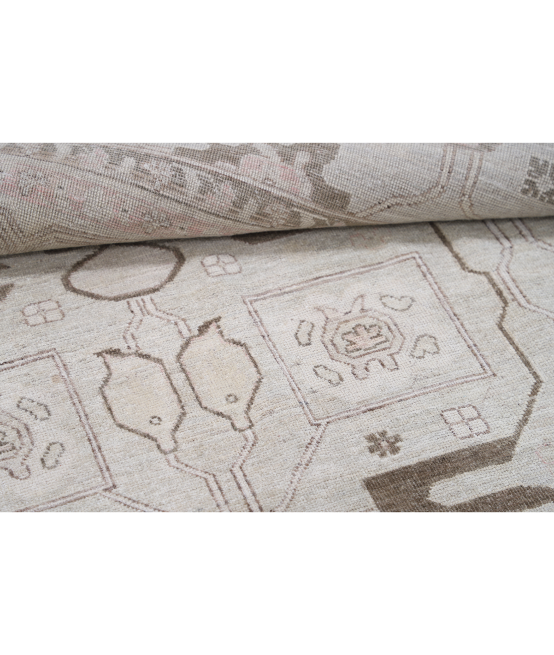 Hand Knotted Oushak Wool Rug 9' 10" X 13' 8" 9' 10" X 13' 8" (300 X 417) / Grey / Grey