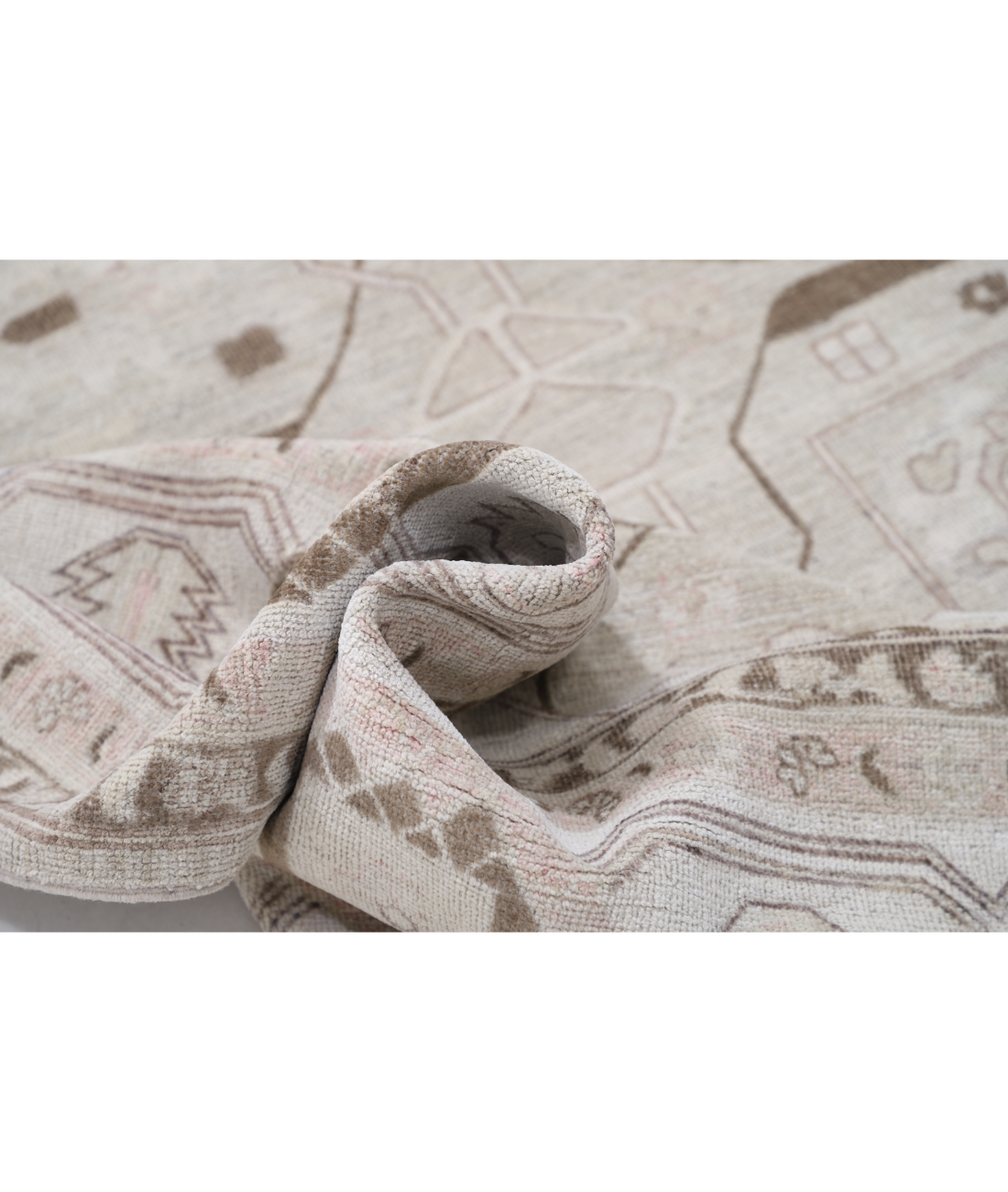 Hand Knotted Oushak Wool Rug 9' 10" X 13' 8" 9' 10" X 13' 8" (300 X 417) / Grey / Grey