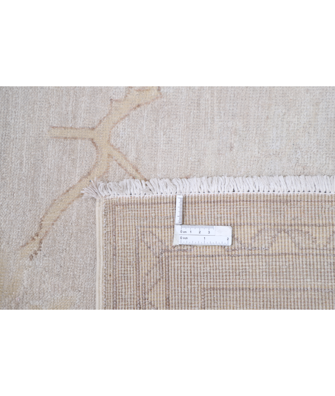 Hand Knotted Oushak Wool Rug 8' 10" X 11' 0" 8' 10" X 11' 0" (269 X 335) / Ivory / Peach