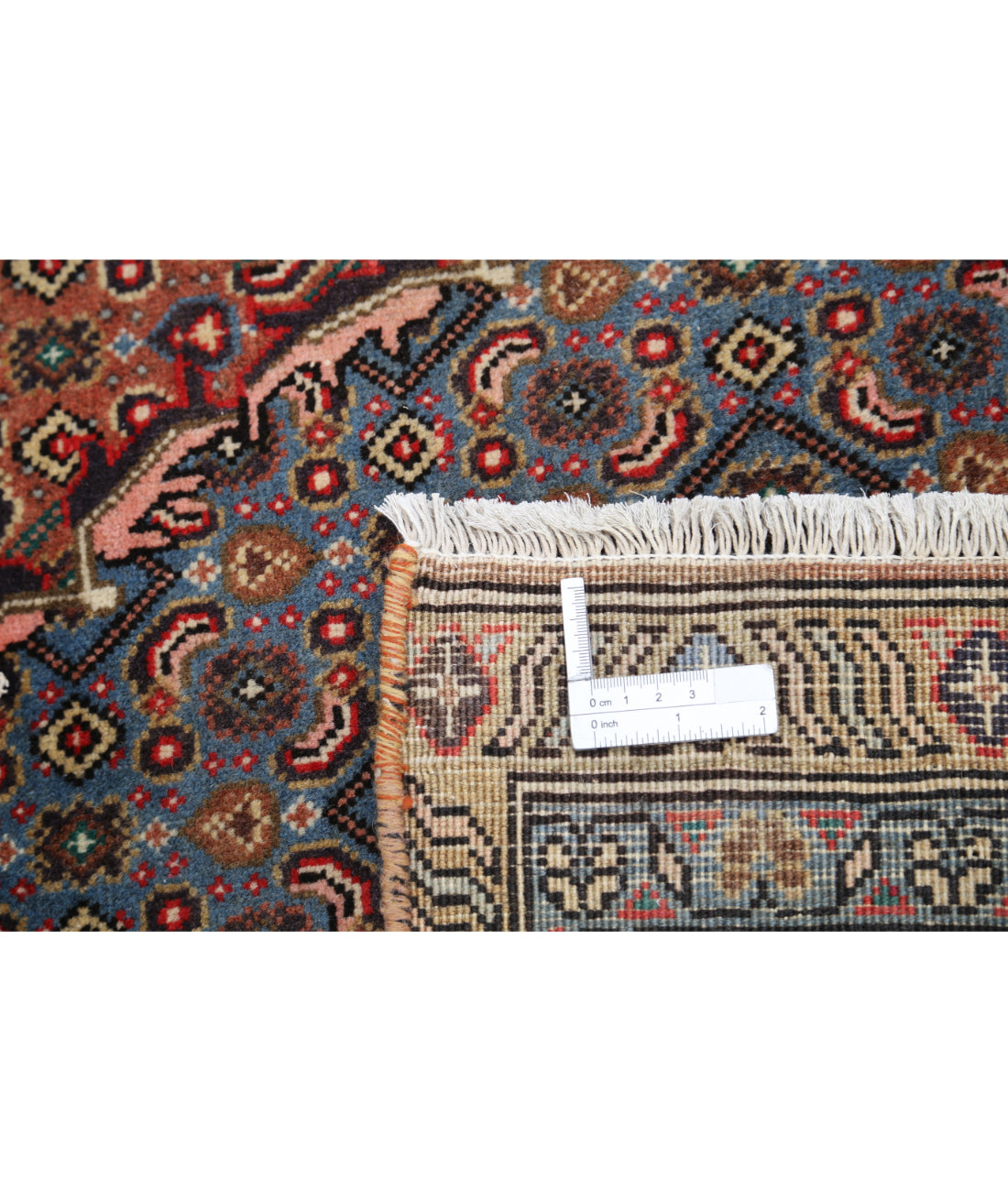 Hand Knotted Persian Bijar Wool Rug - 6'4'' x 7'9'' 6' 4" X 7' 9" (193 X 236) / Brown / Blue
