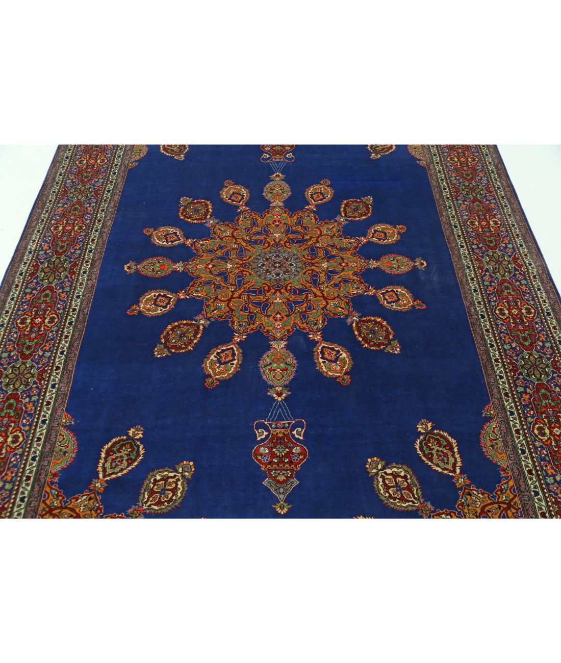 Hand Knotted Persian Tabriz Wool Rug - 6'1'' x 9'0'' 6' 1" X 9' 0" (185 X 274) / Blue / Red