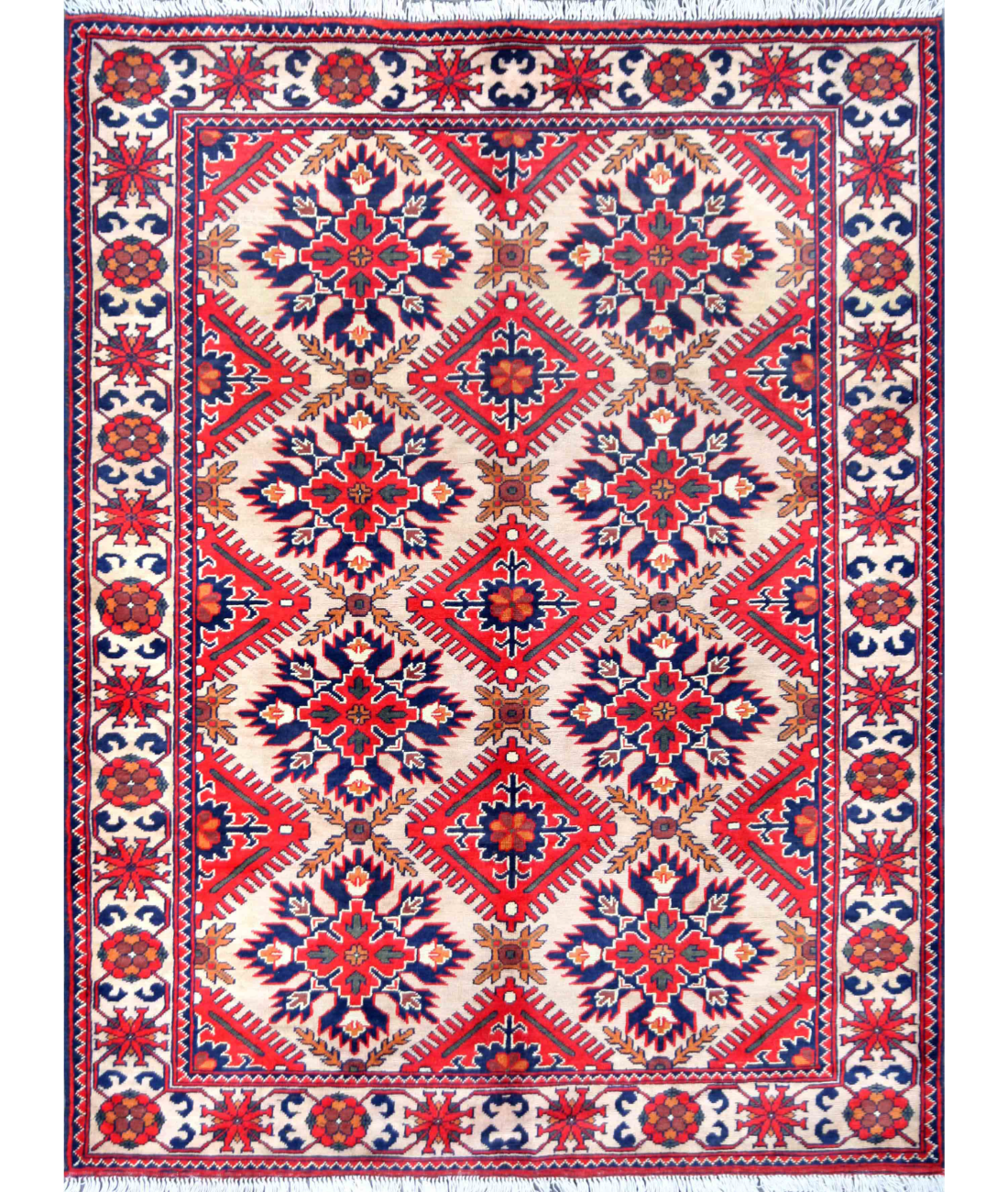 Hand Knotted Revival Wool Rug  - 5&#39; 0&quot; X 6&#39; 7&quot;