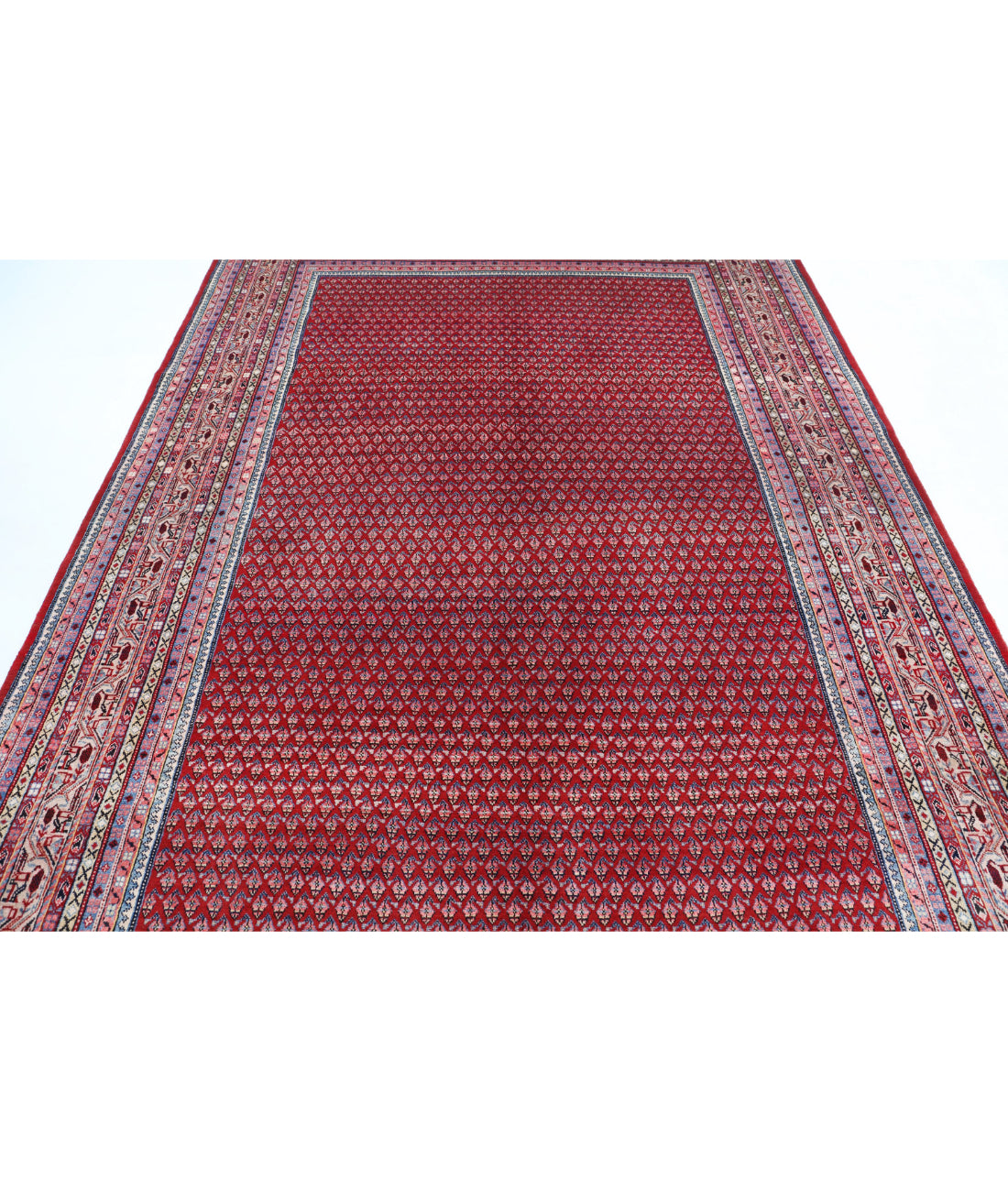 Hand Knotted Persian Mir Saraband Wool Rug - 6'10'' x 10'2'' 6'10'' x 10'2'' (205 X 305) / Red / Multi